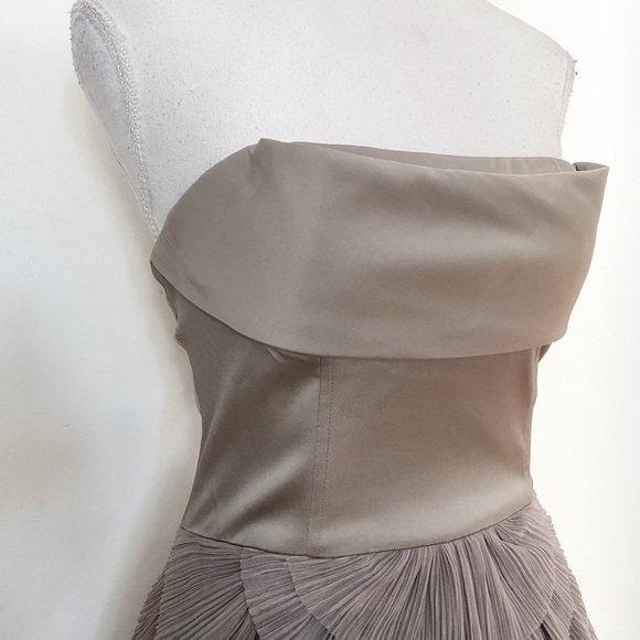 BCBGMAXAZRIA JACQUIER HAZELNUT TIERED TULLE STRAPLESS BALLERINA MINI DRESS - 0 - Picture 6 of 11